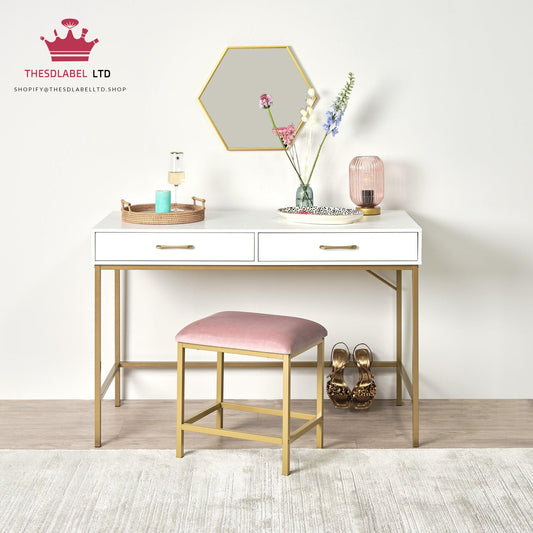 Marie White Dressing Table with Drawers