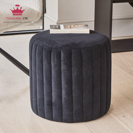 Penelope Drum Stool - Black