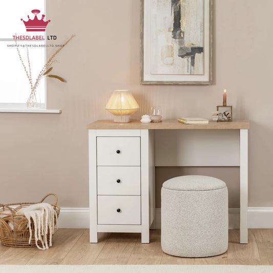 Bampton White Dressing Table with Drawers