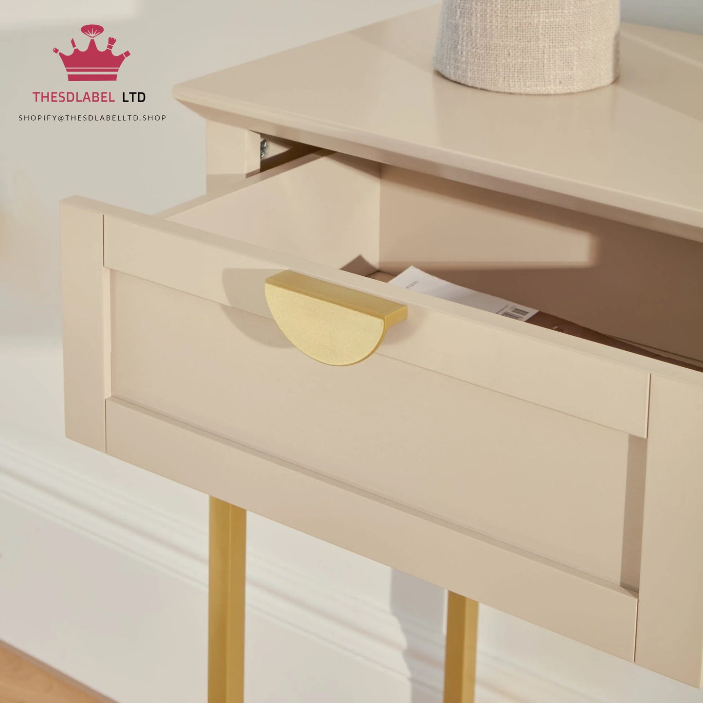 Ines Taupe Dressing Table with Drawers