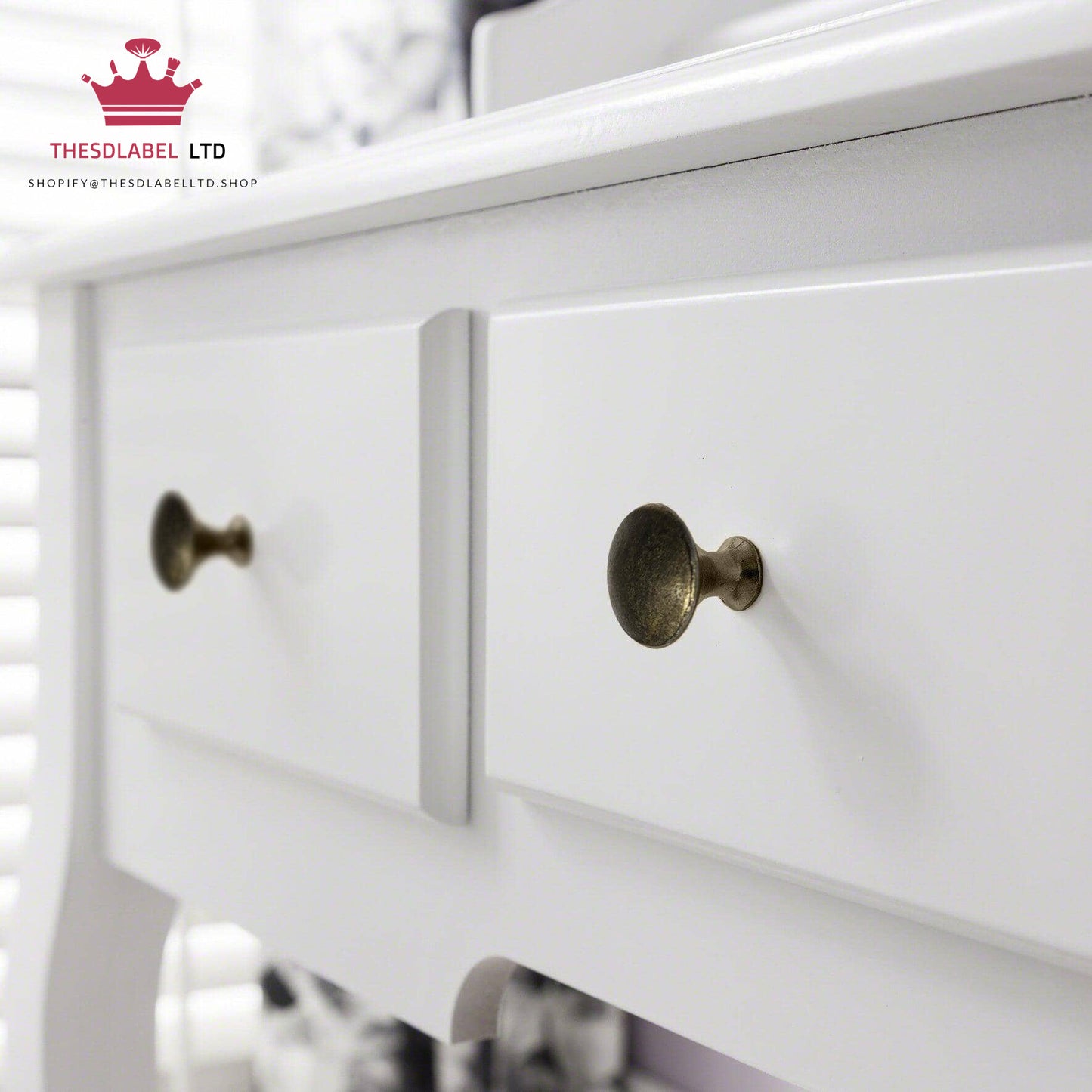 Capri White Dressing Table with Mirror & Stool