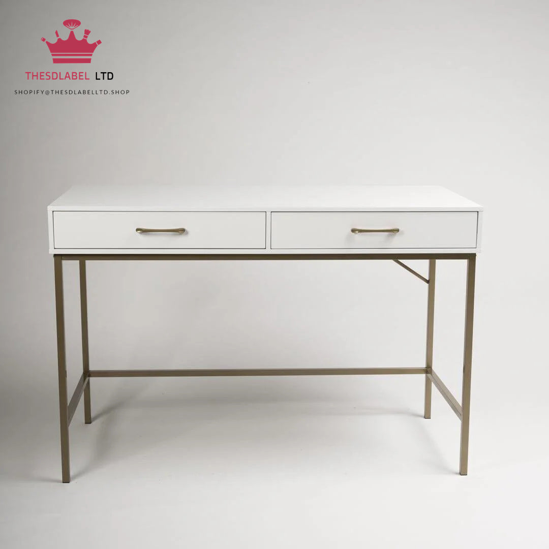 Marie White Dressing Table with Drawers