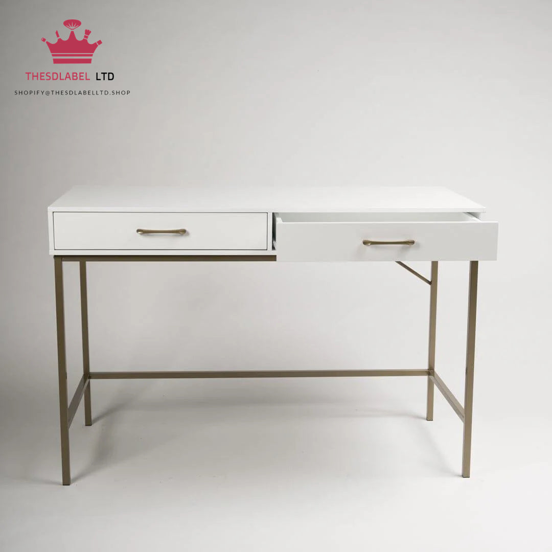 Marie White Dressing Table with Drawers
