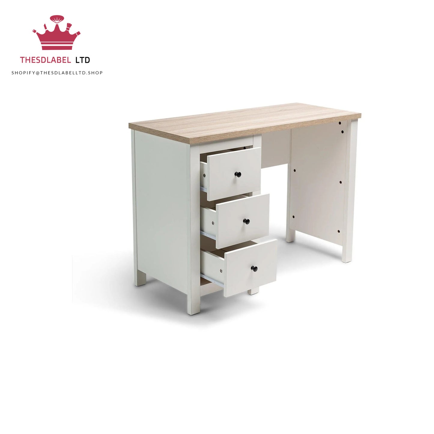 Bampton White Dressing Table with Drawers