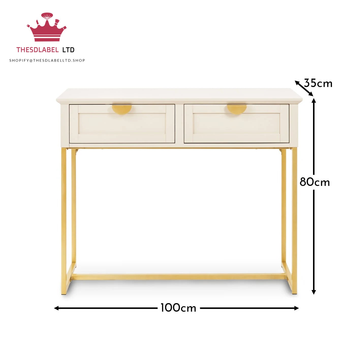 Ines Taupe Dressing Table with Drawers